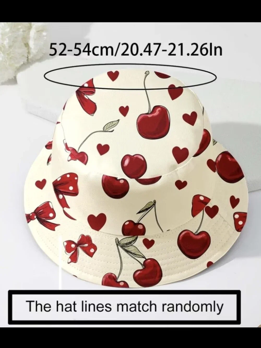 Cherry Bow Decor Bucket Hat NEW